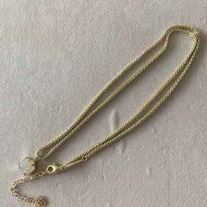 Kendra Scott long gold necklace w/ iridescent drusy